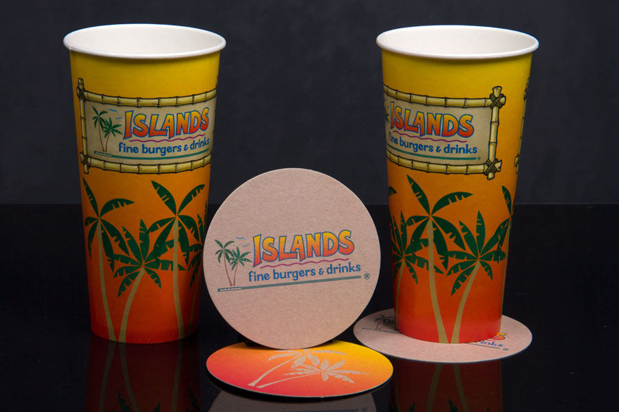 Custom Printed Cups Coasters and Napkins
