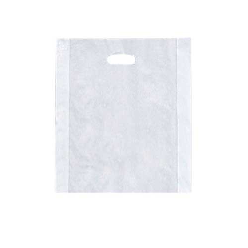die cut handle 3 mil plastic bag with pinched bottom Die cut handle 3 mil plastic bag with pinched bottom
