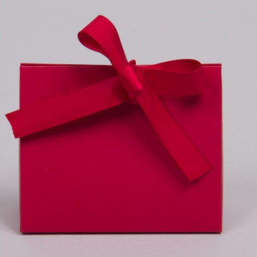 4.5 x 2 x 3.75 MATTE RED RIBBON TIED PURSE BOXES