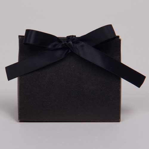 4.5 x 2 x 3.75 BLACK KRAFT RIBBON TIED PURSE BOXES
