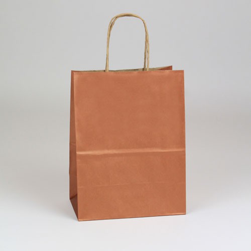 8x5x10 Metallic Copper Paper Shopping Bags 95 Recycled