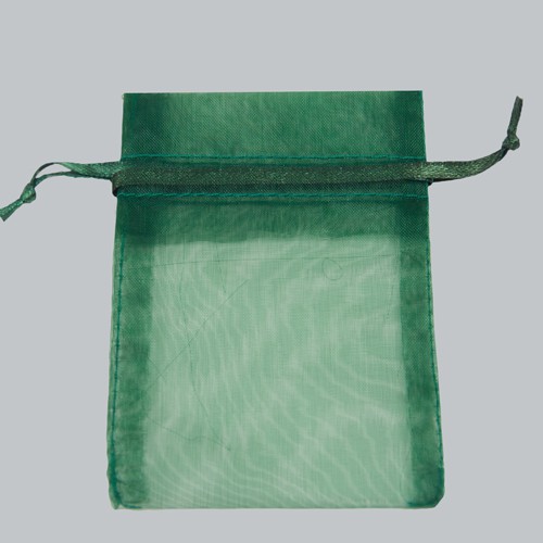 5 x 6-1/2 HUNTER GREEN SHEER ORGANZA POUCHES