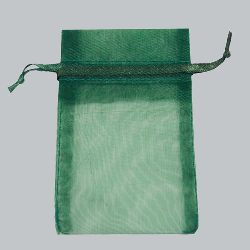 5-1/2 x 9 HUNTER GREEN SHEER ORGANZA POUCHES