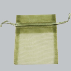 4 x 5 OLIVE GREEN SHEER ORGANZA POUCHES