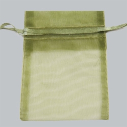 5 x 6.5 OLIVE GREEN SHEER ORGANZA POUCHES