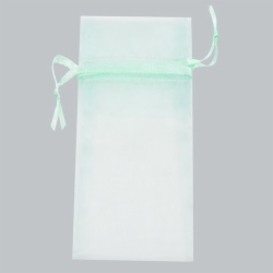 6 x 14 PASTEL GREEN SHEER ORGANZA POUCHES