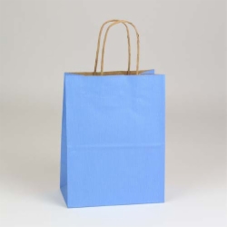8 x 4.75 x 10.5 COUNTRY BLUE MATTE SHADOWSTRIPE PAPER BAGS