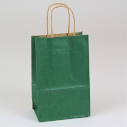 5.5 x 3.25 x 8.37 FOREST GREEN MATTE SHADOWSTRIPE PAPER BAGS