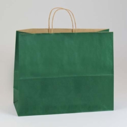 16 x 6 x 13 FOREST GREEN MATTE SHADOWSTRIPE PAPER BAGS