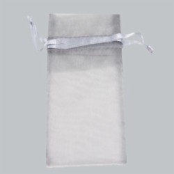 6 x 14 SILVER SHEER ORGANZA POUCHES