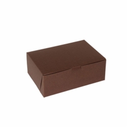 8 x 5.5 x 3 CHOCOLATE ONE-PIECE BAKERY BOXES