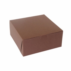 9 x 9 x 4 CHOCOLATE ONE-PIECE BAKERY BOXES