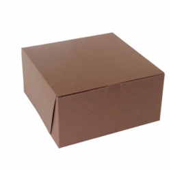 10 x 10 x 5 CHOCOLATE ONE-PIECE BAKERY BOXES