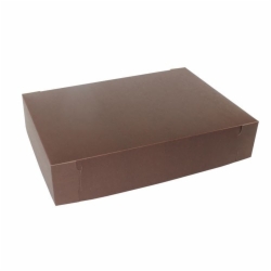 19 x 14 x 4 (1/2 SHEET) CHOCOLATE ONE-PIECE BAKERY/CUPCAKE BOXES