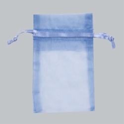 5.5 x 9 SMOKE BLUE SHEER ORGANZA POUCHES