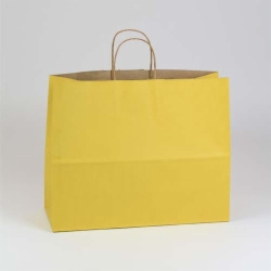 16 x 6 x 13 YELLOW MATTE SHADOWSTRIPE PAPER BAGS