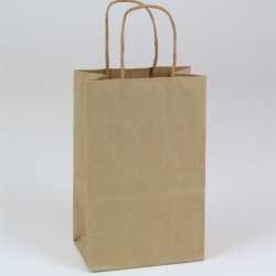 5.5 x 3.25 x 8.37 ECONOMY NATURAL KRAFT PAPER SHOPPING BAGS