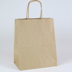 8 x 4.75 x 10.5 ECONOMY NATURAL KRAFT PAPER SHOPPING BAGS