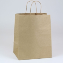 10 x 5 x 13 NATURAL KRAFT PAPER SHOPPING BAGS - 100% RECYCLED