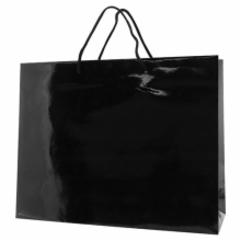 13 x 5 x 10 BLACK GLOSS PAPER EUROTOTE SHOPPING BAGS