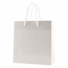 6 x 3.5 x 6.5 WHITE GLOSS PAPER EUROTOTE SHOPPING BAGS