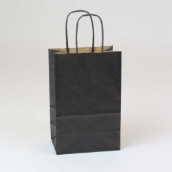 5.5 x 3.25 x 8.37 BLACK MATTE SHADOWSTRIPE PAPER BAGS
