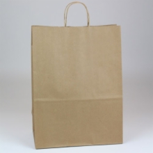 13 x 7 x 17.5 NATURAL KRAFT PAPER SHOPPING BAGS - RECYCLED