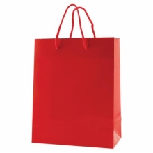 8 x 4 x 10 RED GLOSS PAPER EUROTOTE SHOPPING BAGS