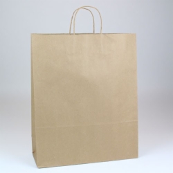 16 x 6 x 19.25 ECONOMY NATURAL KRAFT PAPER SHOPPING BAGS