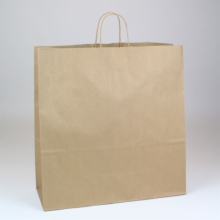 18 x 7 x 18.75 NATURAL KRAFT PAPER SHOPPING BAGS - 51% RECYCLED