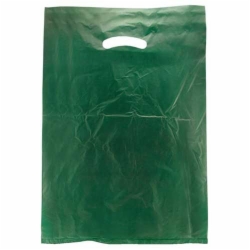 12 x 3 x 18 DARK GREEN SATIN HIGH DENSITY PLASTIC BAGS
