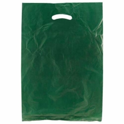 13 x 3 x 21 DARK GREEN SATIN HIGH DENSITY PLASTIC BAGS
