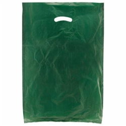 16 x 4 x 24 DARK GREEN SATIN HIGH DENSITY PLASTIC BAGS