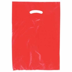 12 x 3 x 18 RED SATIN HIGH DENSITY PLASTIC BAGS