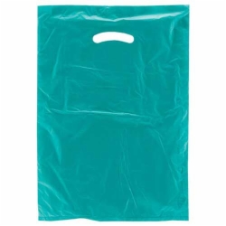 12 x 3 x 18 TEAL SATIN HIGH DENSITY PLASTIC BAGS