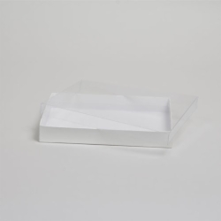 6-9/16 x 4-13/16 x 1 WHITE GLOSS CLEAR TOP GIFT BOXES