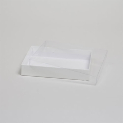 9-5/8 x 6-3/8 x 1-5/8 WHITE GLOSS CLEAR TOP GIFT BOXES