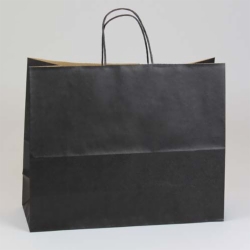 16 x 6 x 13 BLACK MATTE SHADOWSTRIPE PAPER BAGS