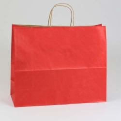 16 x 6 x 13 REALLY RED MATTE SHADOWSTRIPE PAPER BAGS