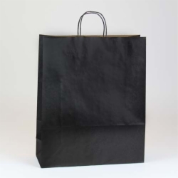 16 x 6 x 19.25 BLACK MATTE SHADOWSTRIPE PAPER BAGS