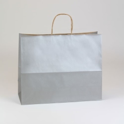 16 x 6 x 13 SILVER METALLIC PAPER SHOPPING BAGS