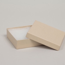 (#33) 3-1/2 x 3-1/2 x 1 OATMEAL GROOVE JEWELRY BOXES