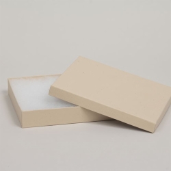 (#65) 6 x 5 x 1 OATMEAL GROOVE JEWELRY BOXES