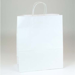 13 x 6 x 15.75 ECONOMY WHITE KRAFT PAPER SHOPPING BAGS