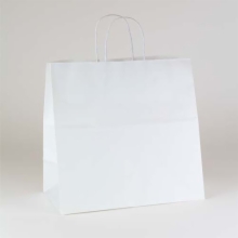 13 x 7 x 13 WHITE KRAFT PAPER SHOPPING BAGS