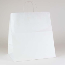 14 x 9.5 x 16.25 WHITE KRAFT PAPER SHOPPING BAGS