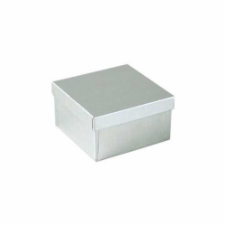 (#34) 3-1/2 x 3-1/2 x 2 SILVER LINEN JEWELRY BOXES