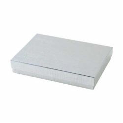 (#53) 5-1/4 x 3-3/4 x 7/8 SILVER LINEN JEWELRY BOXES