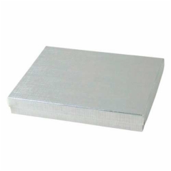 (#75) 7 x 5-1/2 x 1 SILVER LINEN JEWELRY BOXES