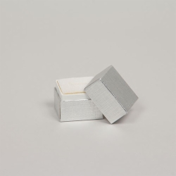 (#102) 1-1/2 x 1-1/4 x 1-1/2 SILVER LINEN JEWELRY BOXES